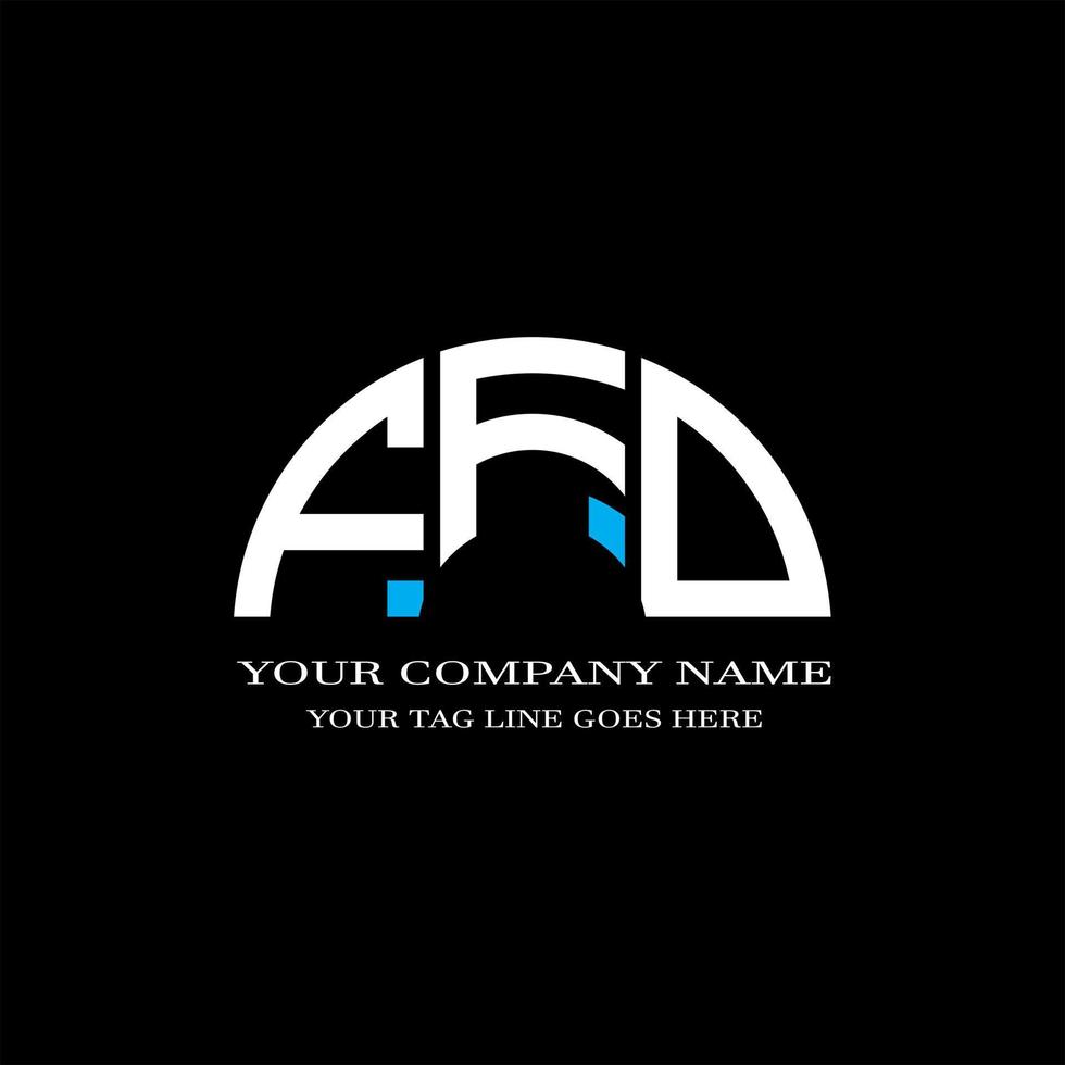diseño creativo del logotipo de la letra ffd con gráfico vectorial vector