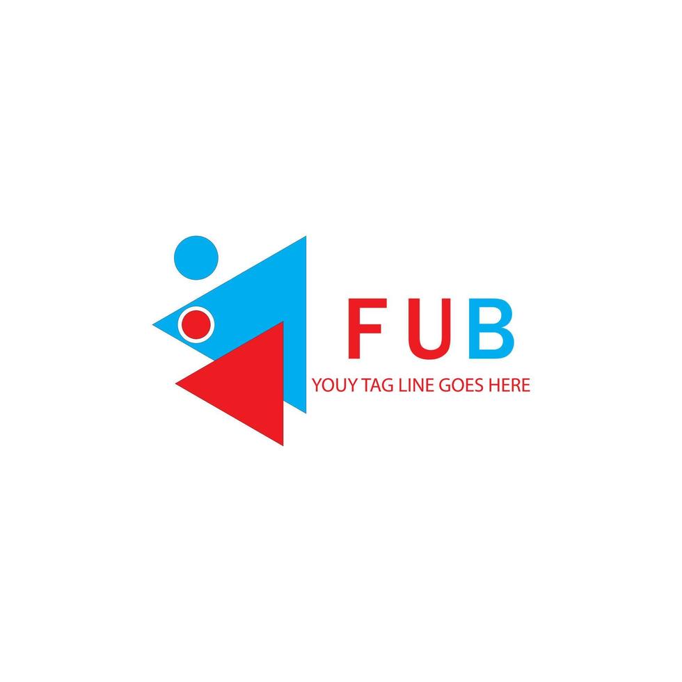 diseño creativo del logotipo de la letra fub con gráfico vectorial vector