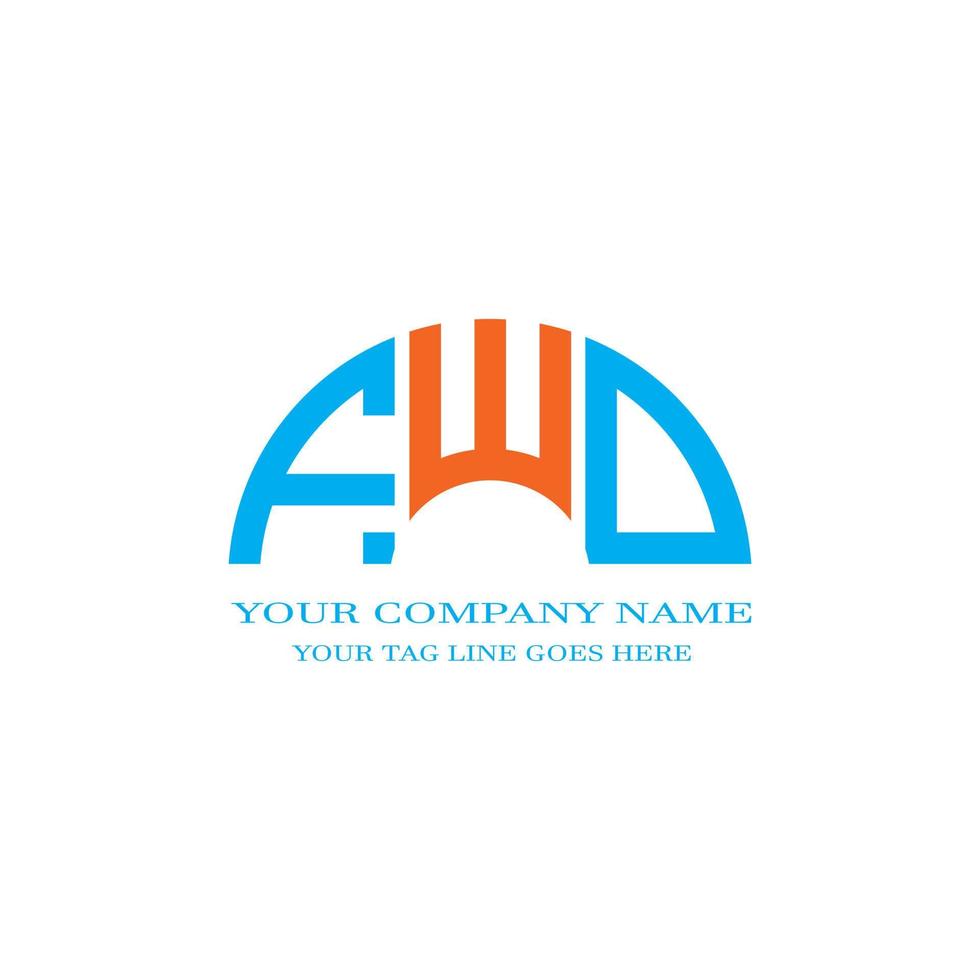 FWD letter logo creative design with vector graphic