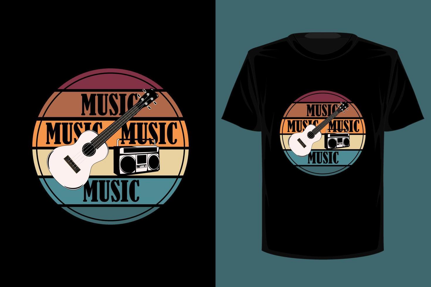 Music retro vintage t shirt design vector