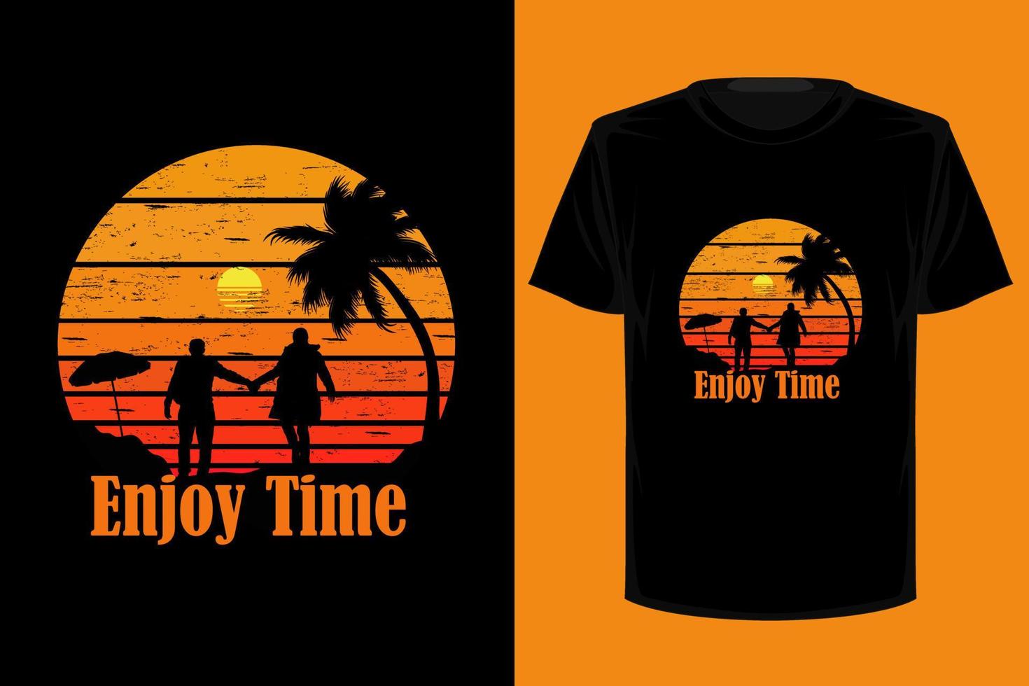 Enjoy time retro vintage t shirt design vector