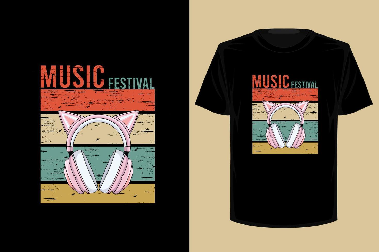 diseño de camiseta vintage retro festival de música vector