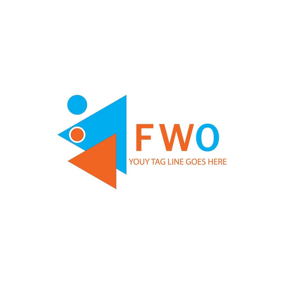 diseño creativo del logotipo de la letra fwo con gráfico vectorial vector