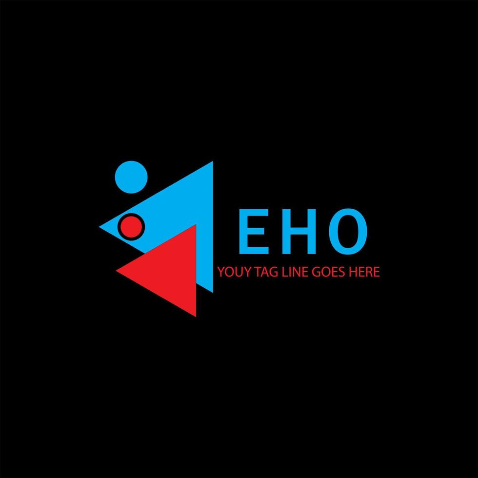 diseño creativo del logotipo de la letra eho con gráfico vectorial vector