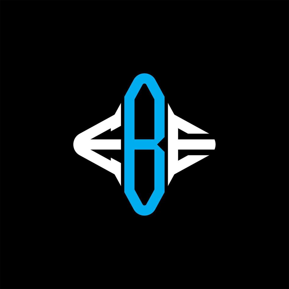 diseño creativo del logotipo de la letra ebe con gráfico vectorial vector