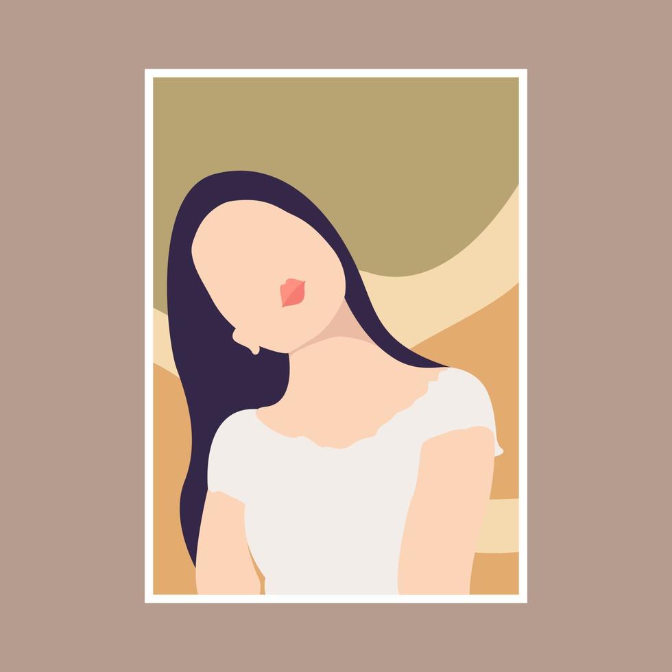Abstract hand drawn woman portrait vector