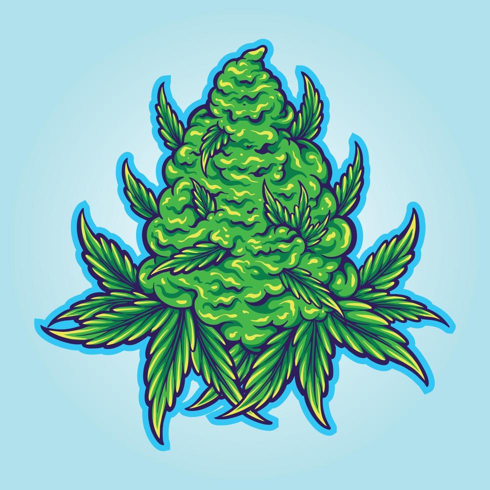 maleza hoja planta medicinal cáñamo vector