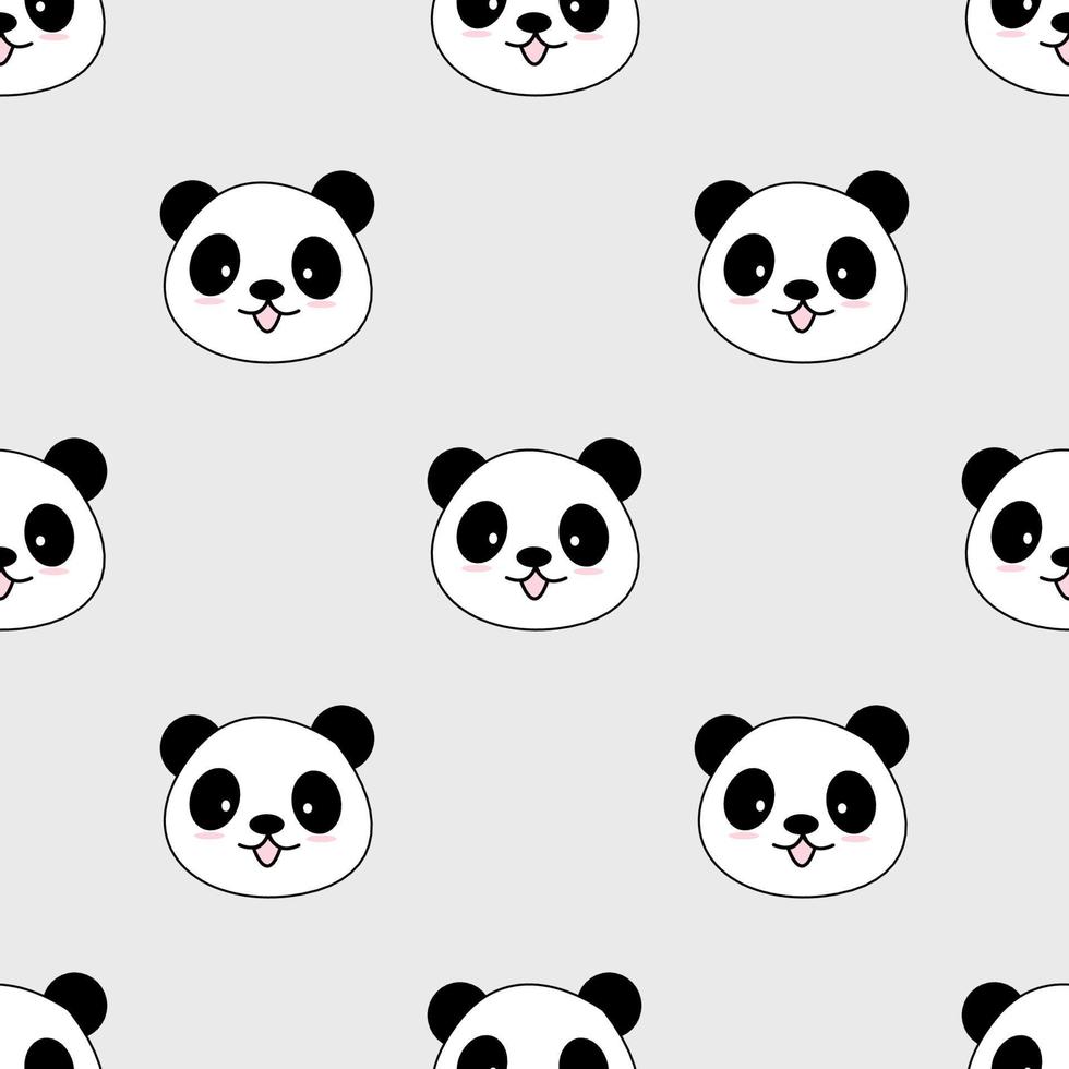 Cute Panda Seamless Pattern Background, Cartoon Panda Bears Vector illustration, Creative kids for fabric, wrapping, textile, wallpaper, apparel.