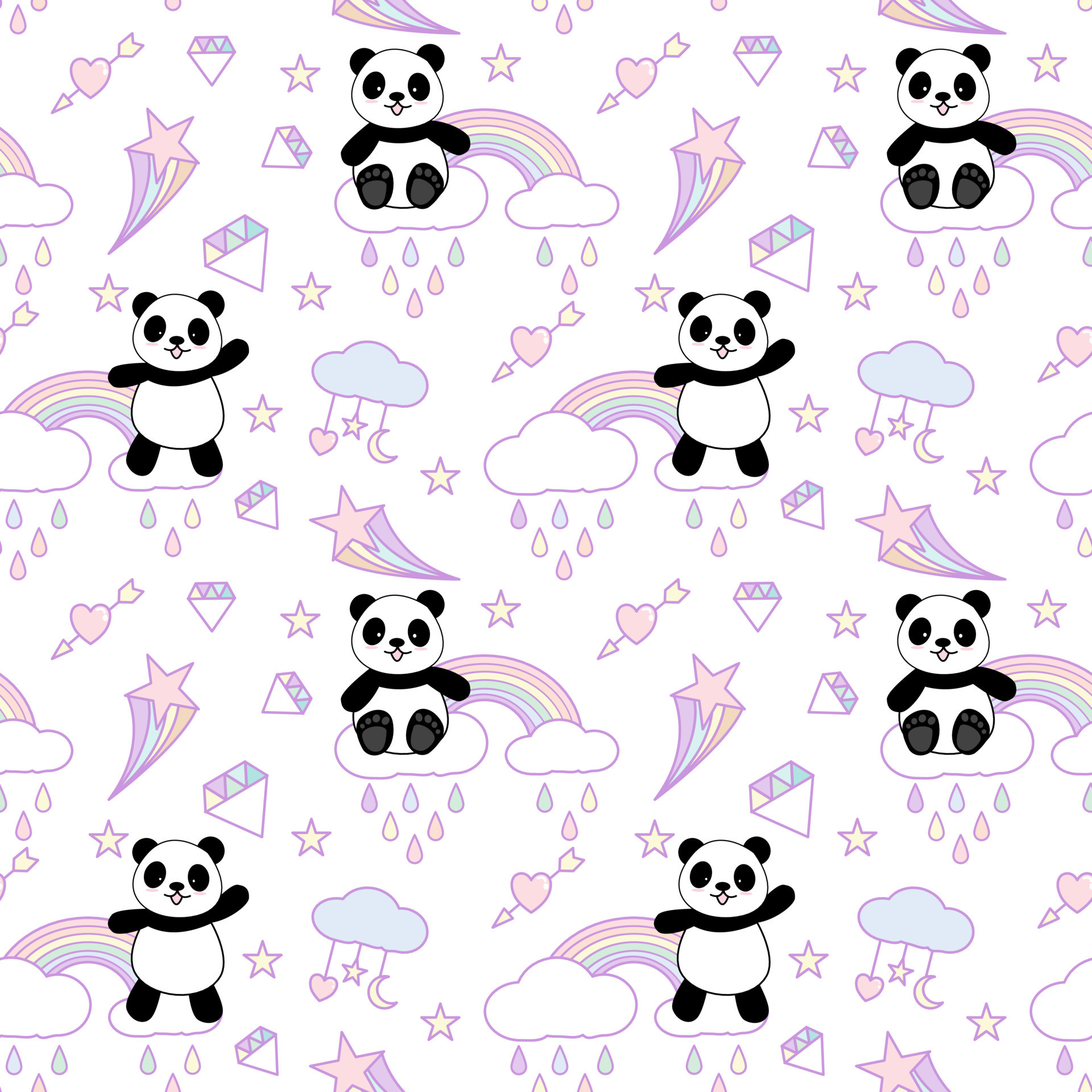 Cute Panda Seamless Pattern Background, Cartoon Panda Bears Vector  illustration, Creative kids for fabric, wrapping, textile, wallpaper,  apparel. 7888285 Vector Art at Vecteezy