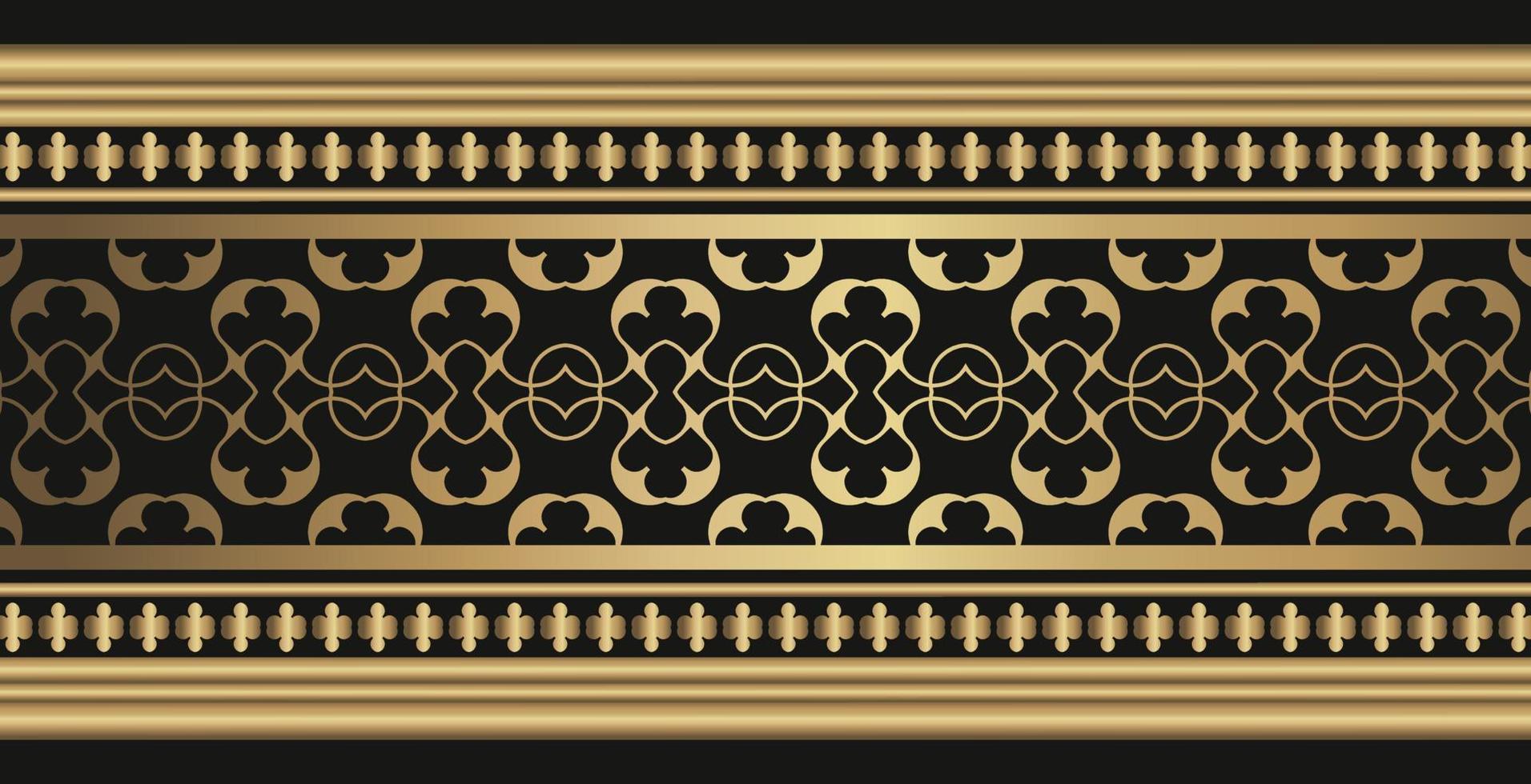 elegante plantilla de borde ornamental dorado vector