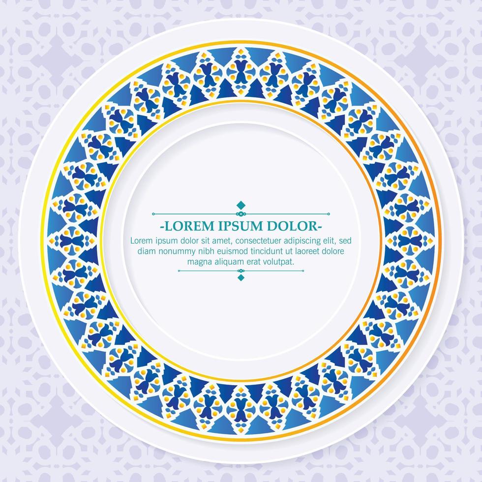 Calligraphy circle ornament frame line vector