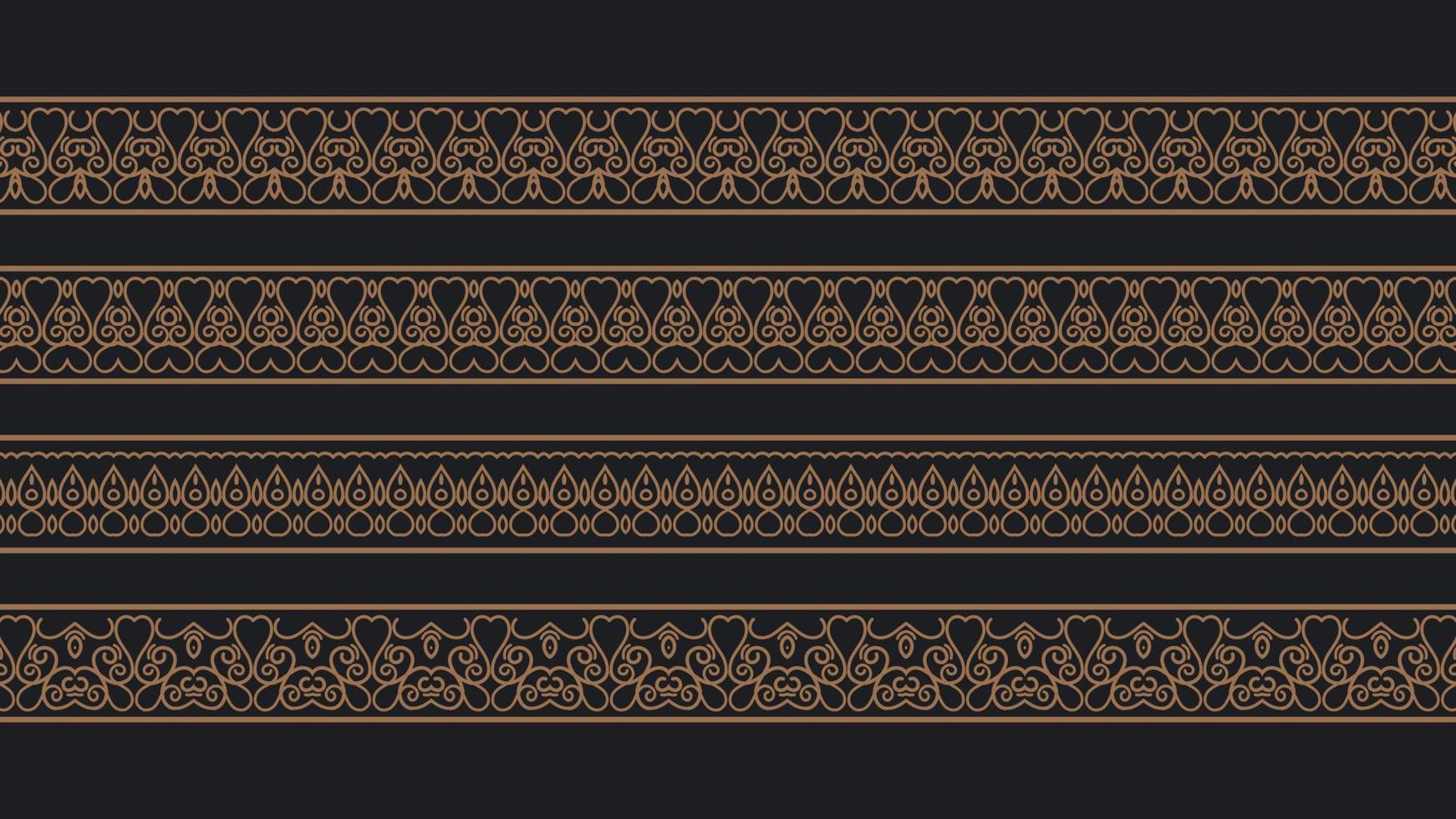 ornament style ethnic seamless borders set vector