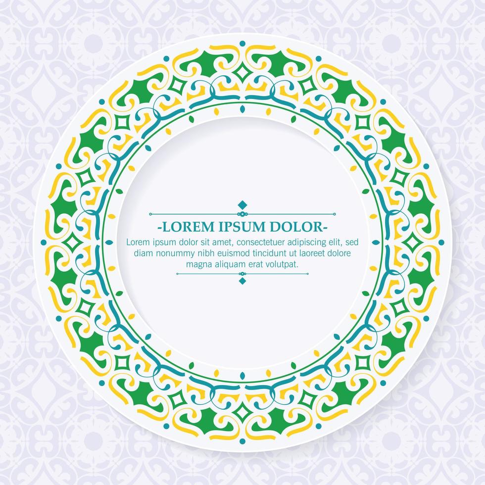 Calligraphy circle ornament frame line vector
