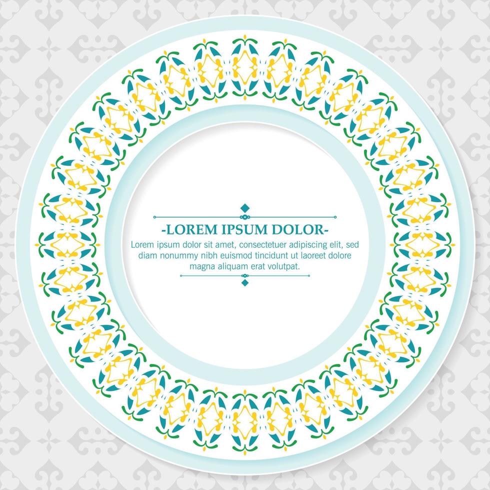 Calligraphy circle ornament frame line vector