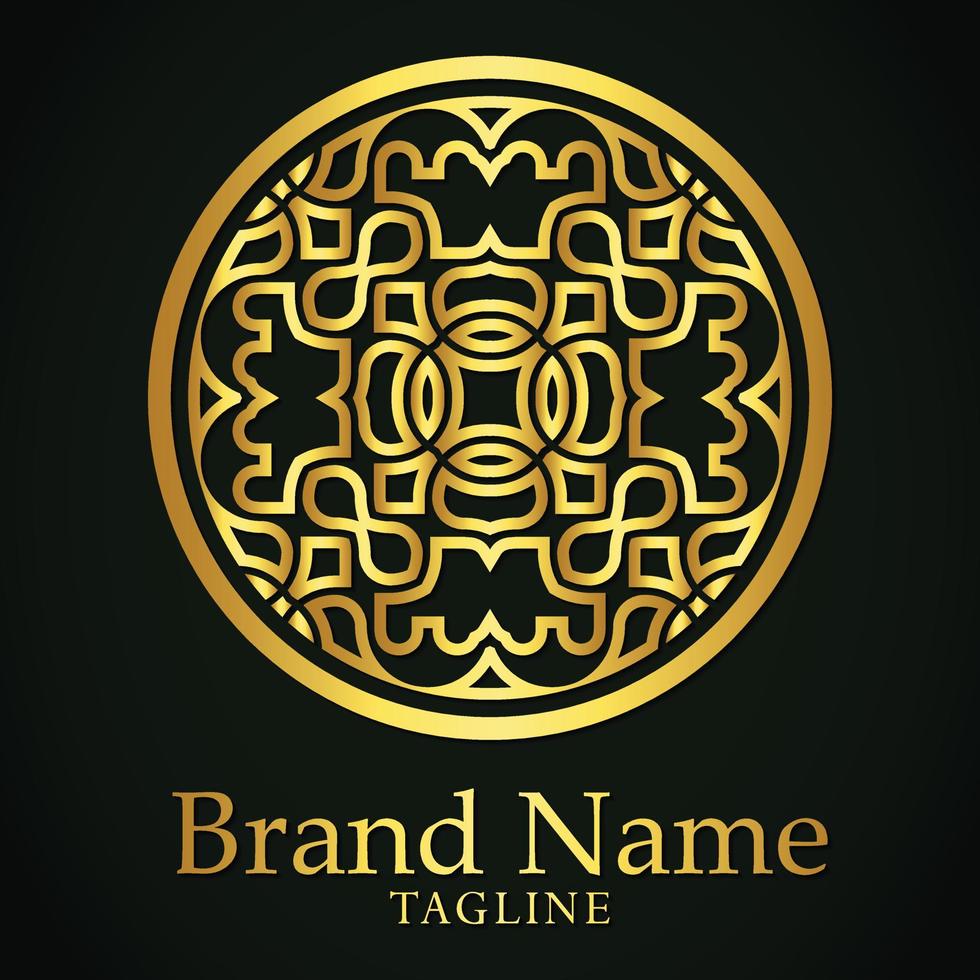 luxury ornament logo line art vector