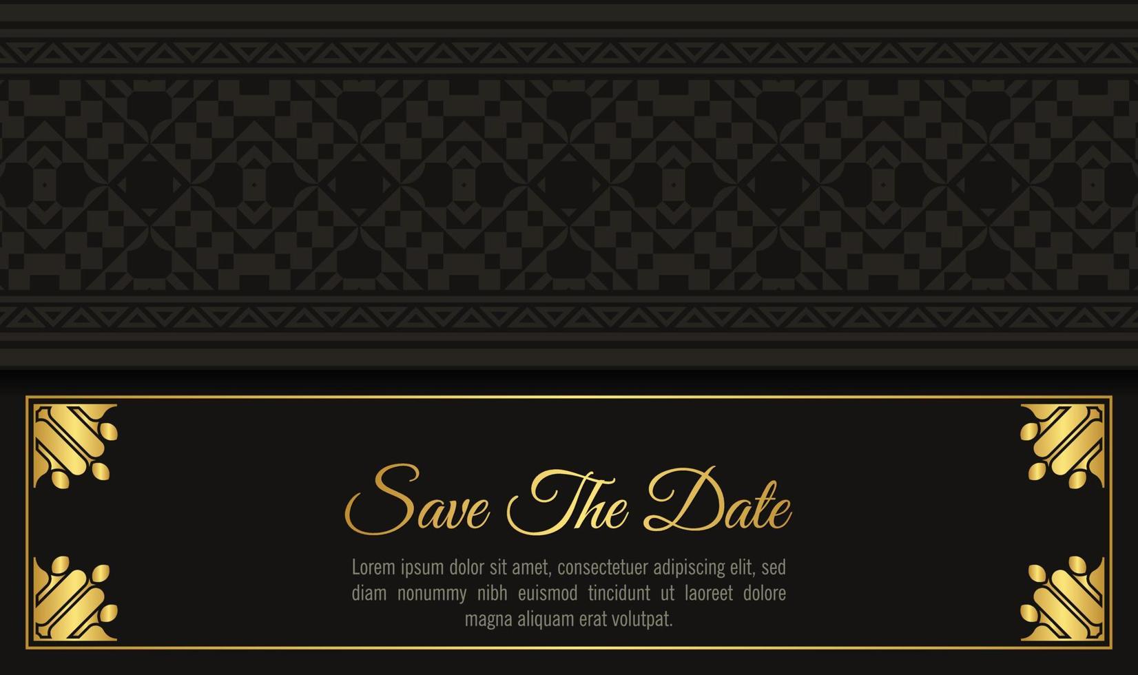 Elegant wedding invitations with stylish ornamental pattern designs vector