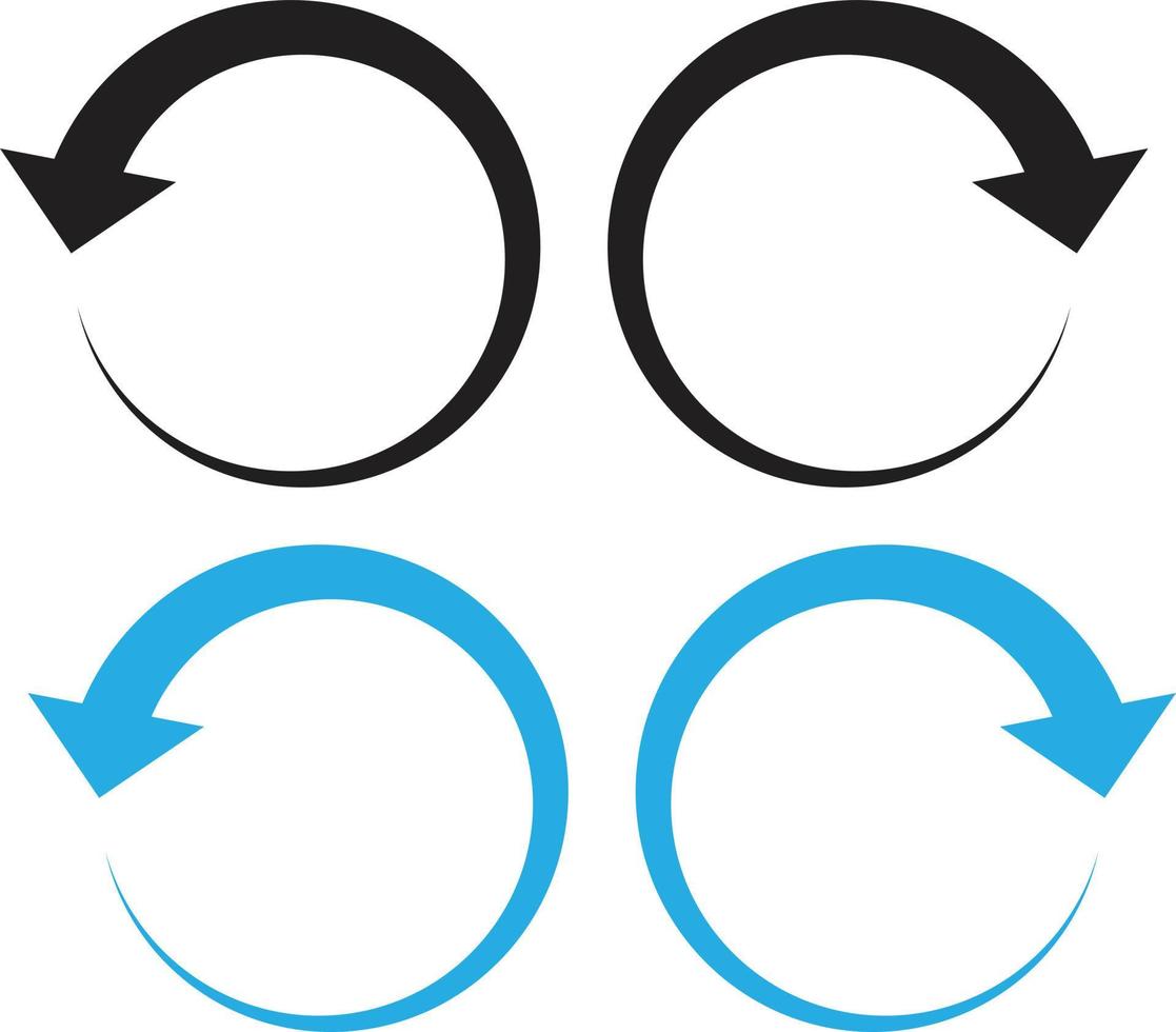 undo arrow icon on white background. redo arrow icon on white background. direction arrow symbol. vector