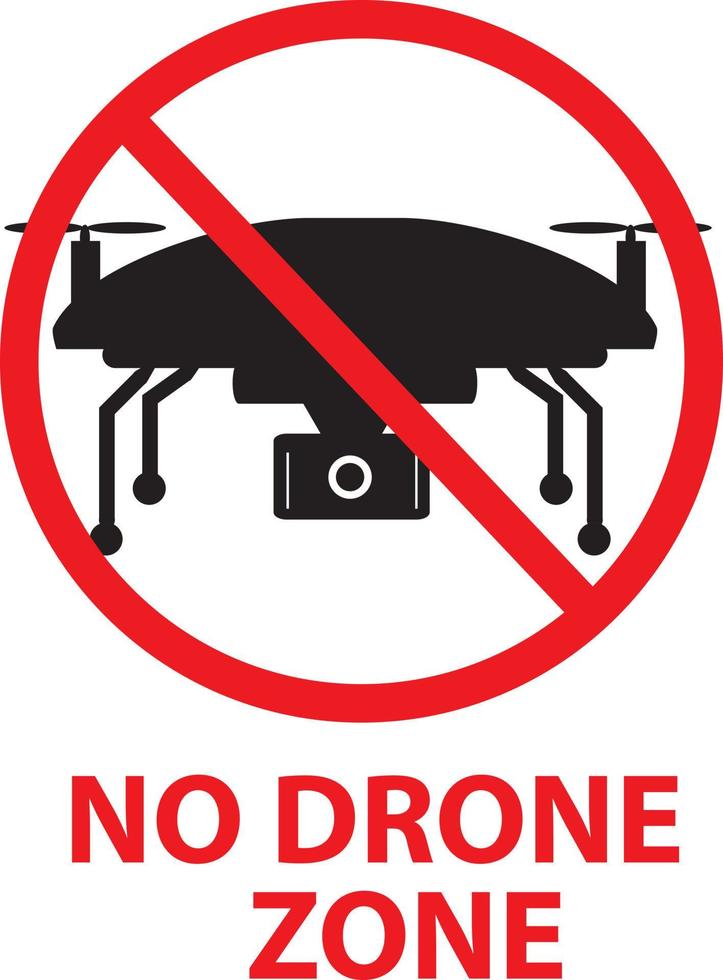 vuelos de drones prohibidos en el área tailandesa. no hay señal de zona de drones. sin vuelo. vector