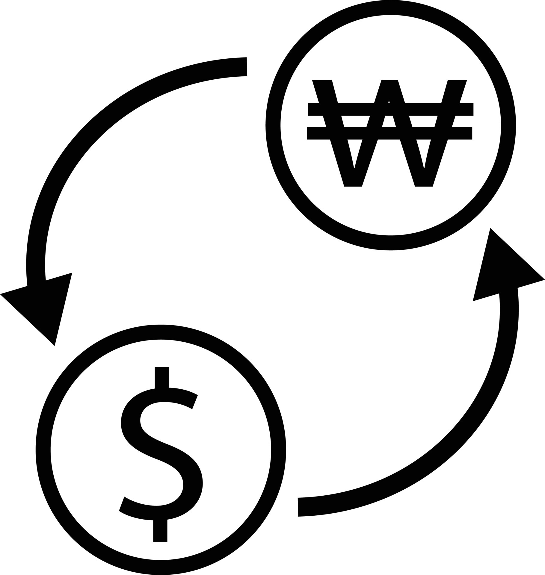 dollar korean won exchange icon. exchange money. dollar korean won