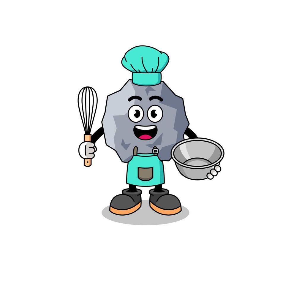 Illustration of stone as a bakery chef vector