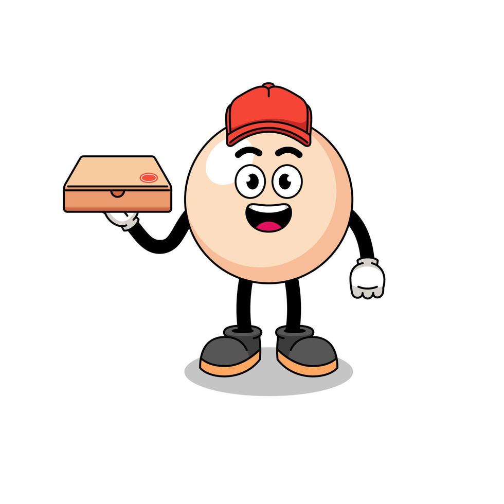 pearl illustration as a pizza deliveryman vector