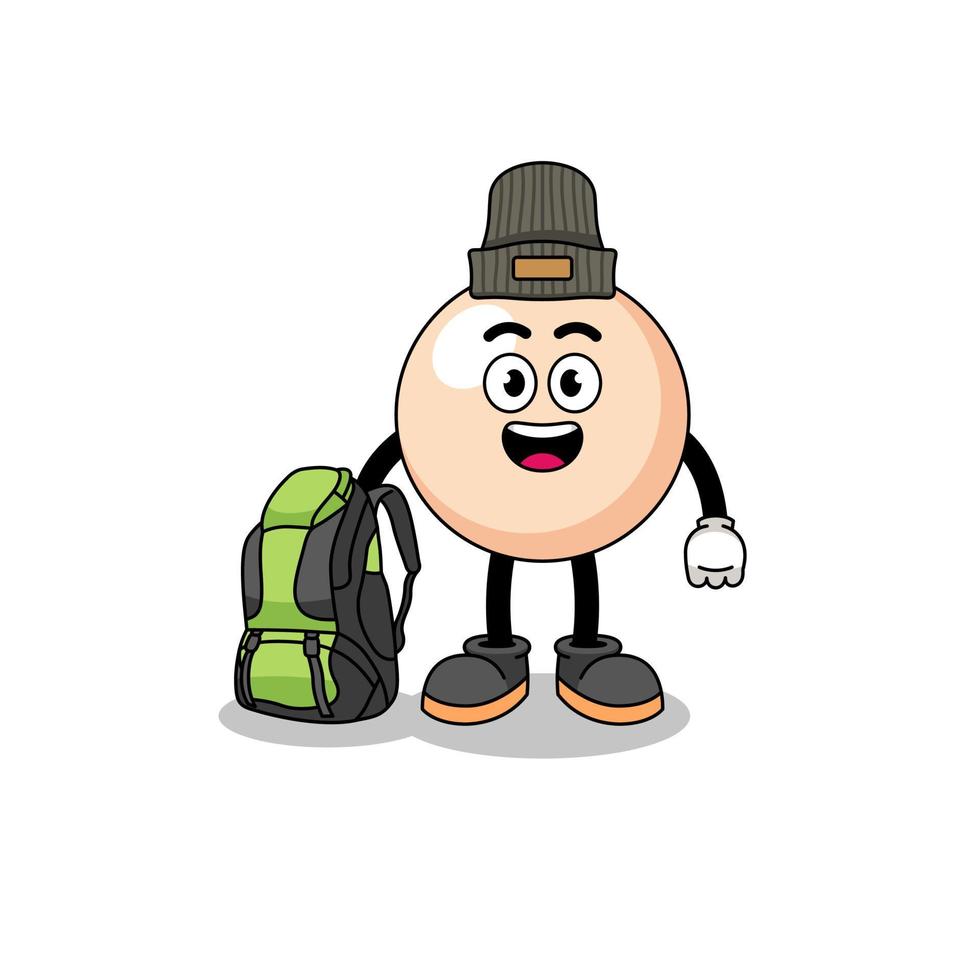 Illustration of pearl mascot as a hiker vector