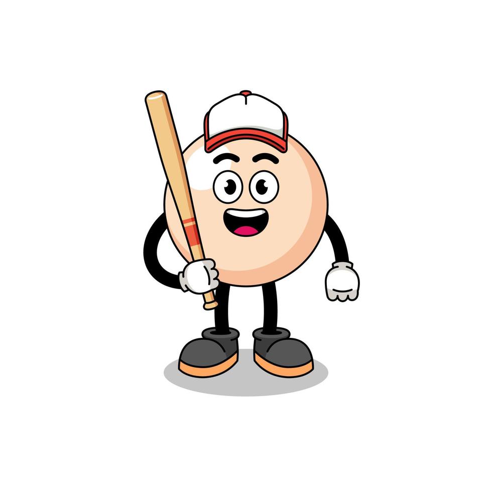 pearl mascot cartoon as a baseball player vector