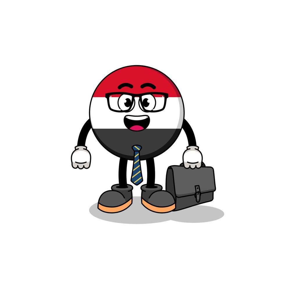 yemen flag mascot as a businessman vector