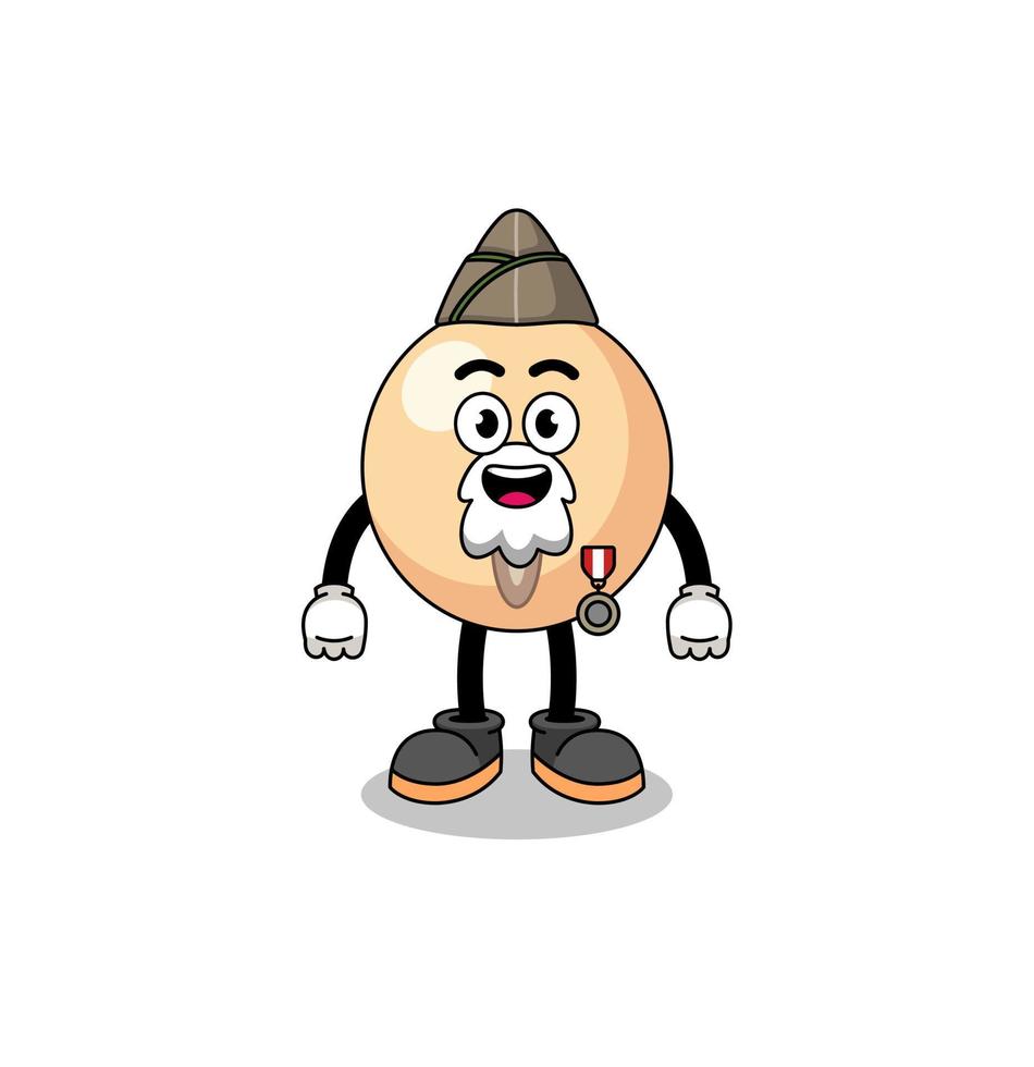 Character cartoon of soy bean as a veteran vector