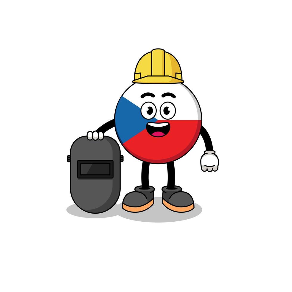 Mascot of czech republic as a welder vector