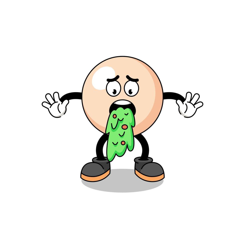 pearl mascot cartoon vomiting vector