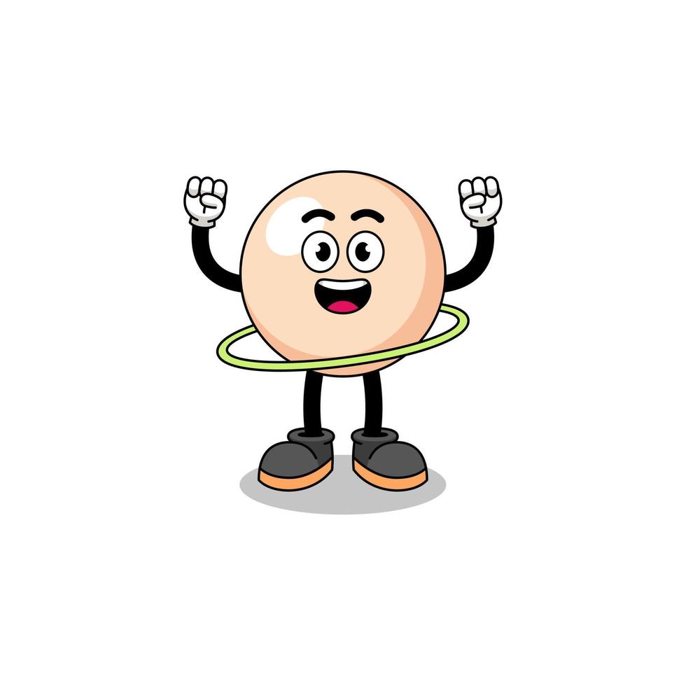 Character Illustration of pearl playing hula hoop vector