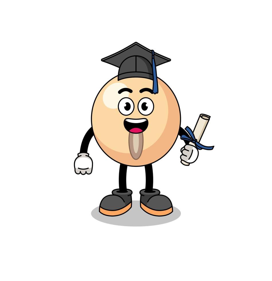 soy bean mascot with graduation pose vector