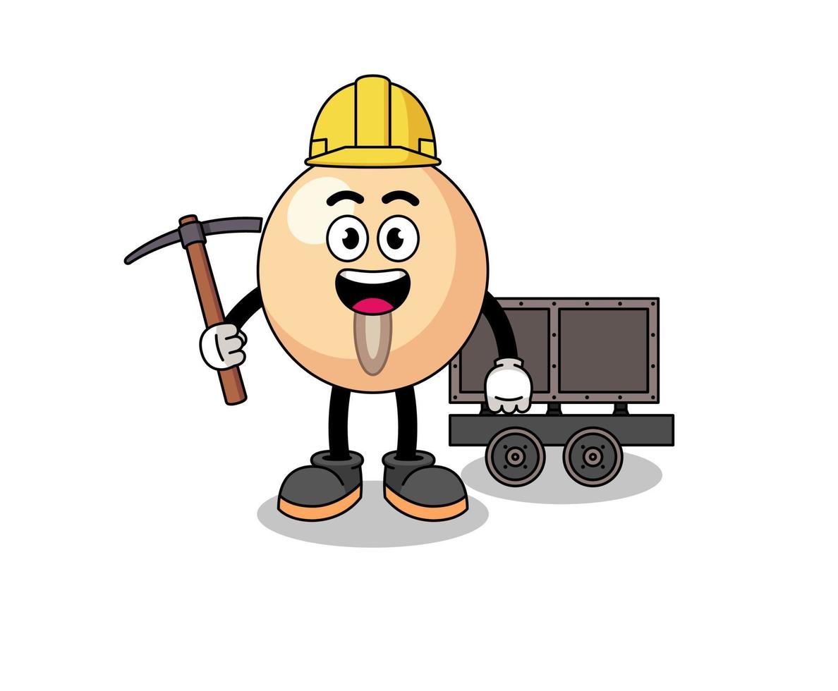 Mascot Illustration of soy bean miner vector