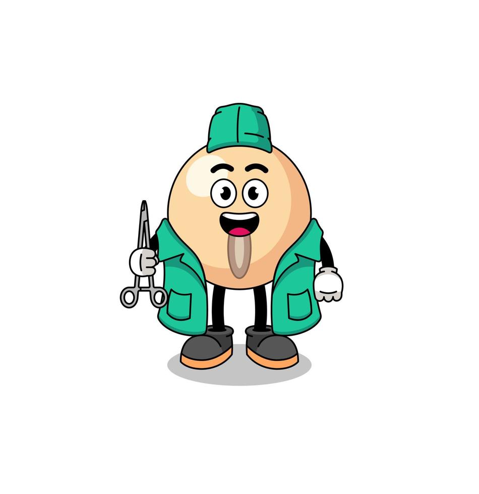 Illustration of soy bean mascot as a surgeon vector