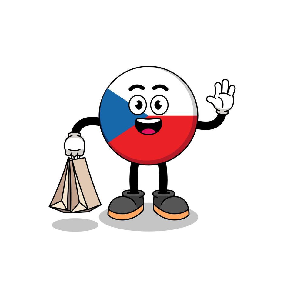 Cartoon of czech republic shopping vector