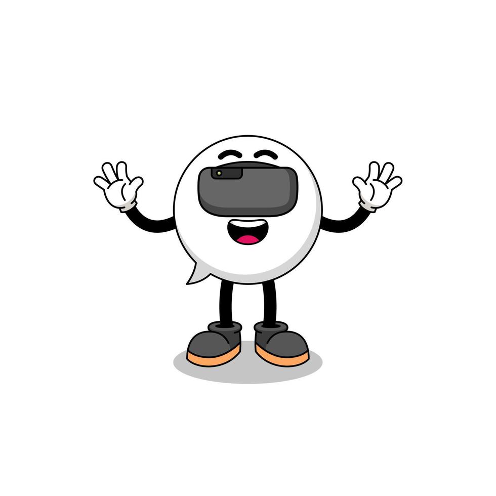 Illustration of speech bubble with a vr headset vector