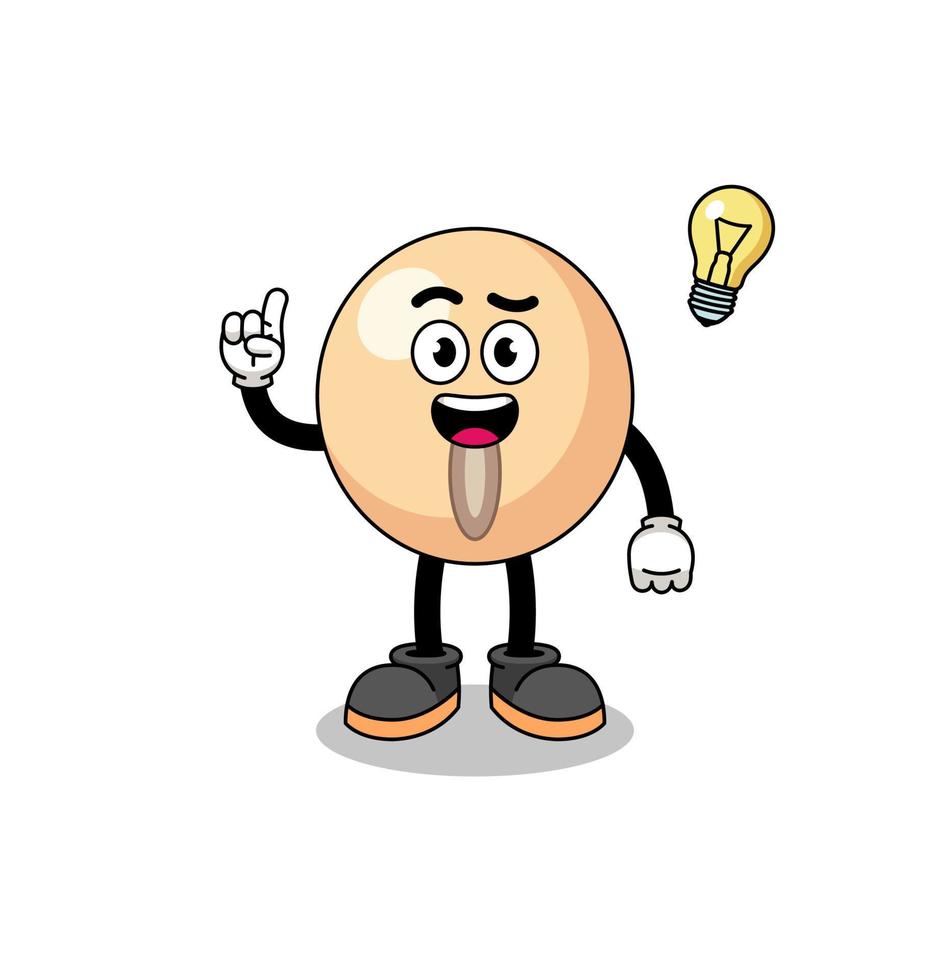 soy bean cartoon with get an idea pose vector