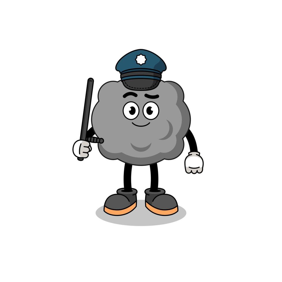 Cartoon Illustration of dark cloud police vector