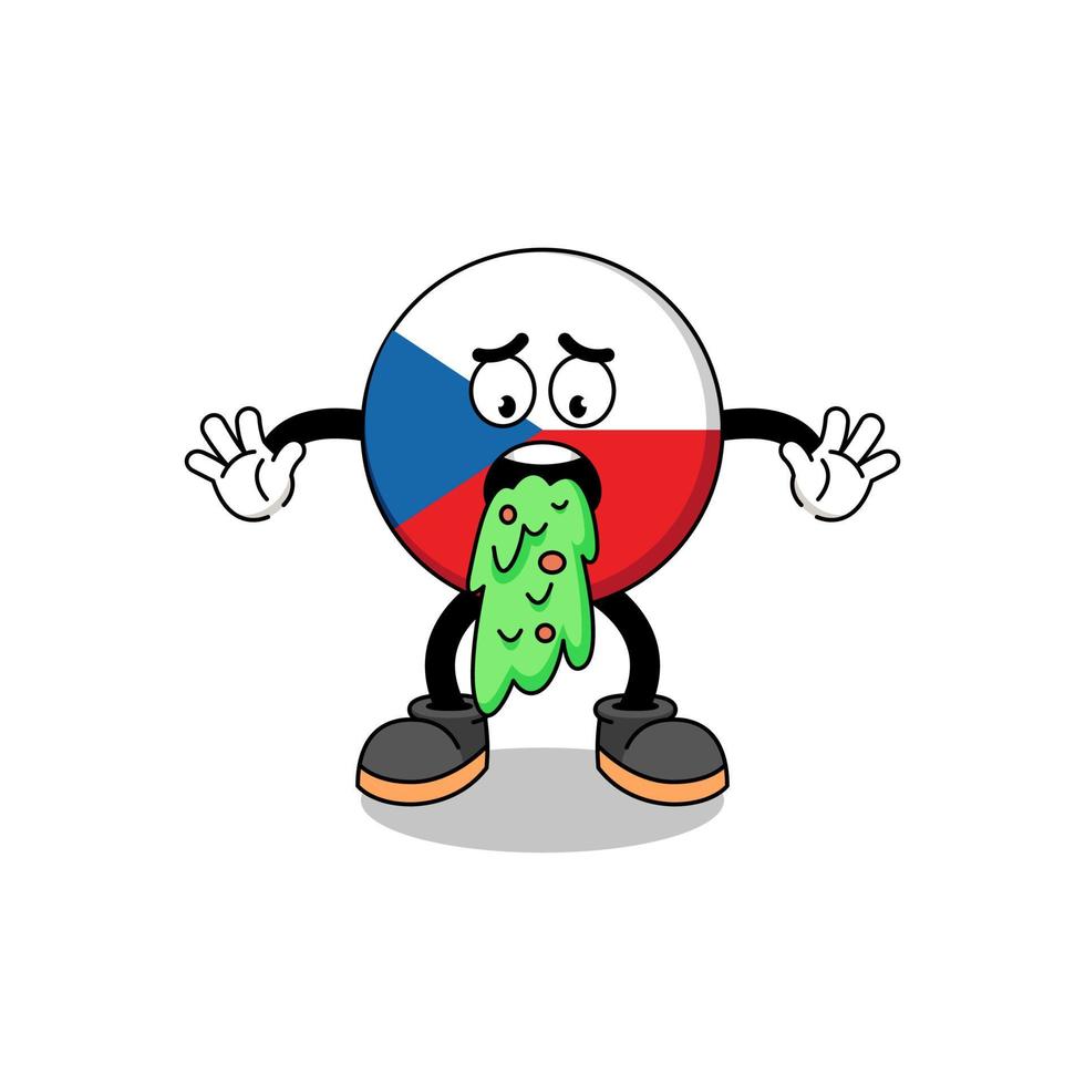 czech republic mascot cartoon vomiting vector