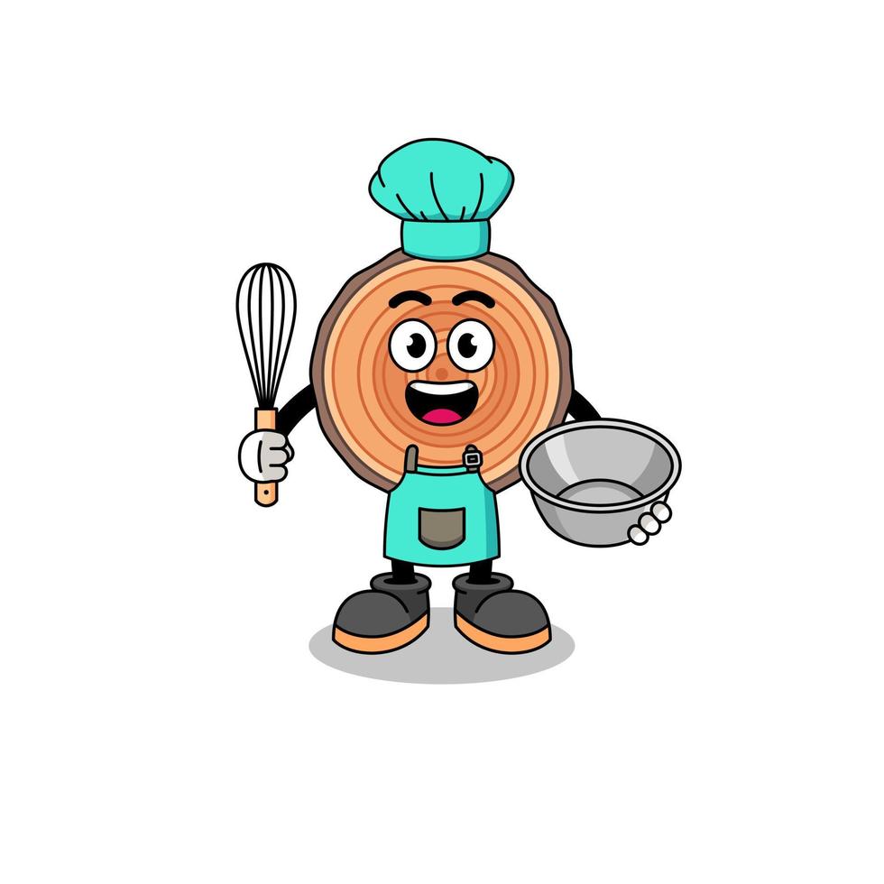 Illustration of wood trunk as a bakery chef vector