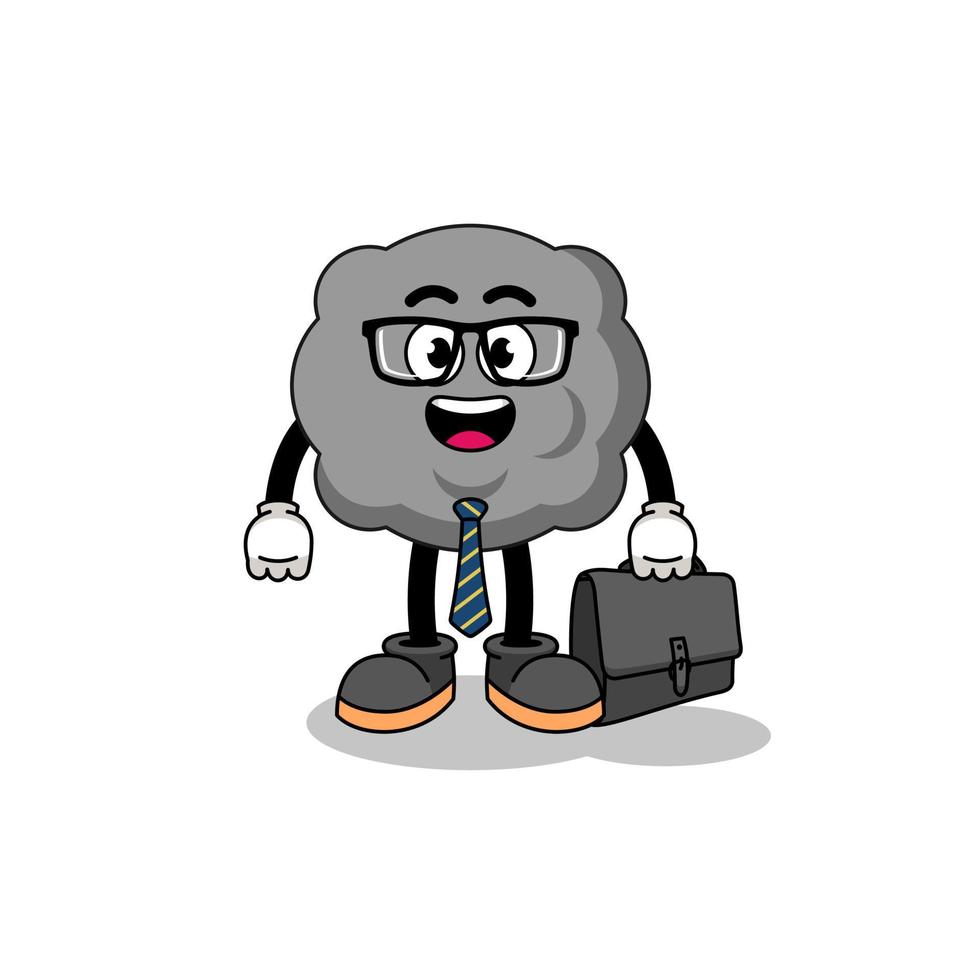 dark cloud mascot as a businessman vector