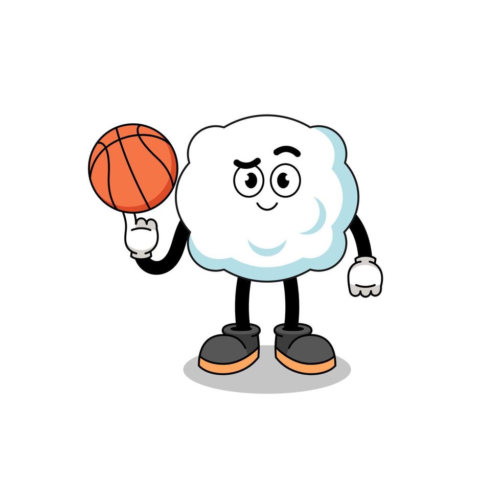 cloud illustration as a basketball player vector