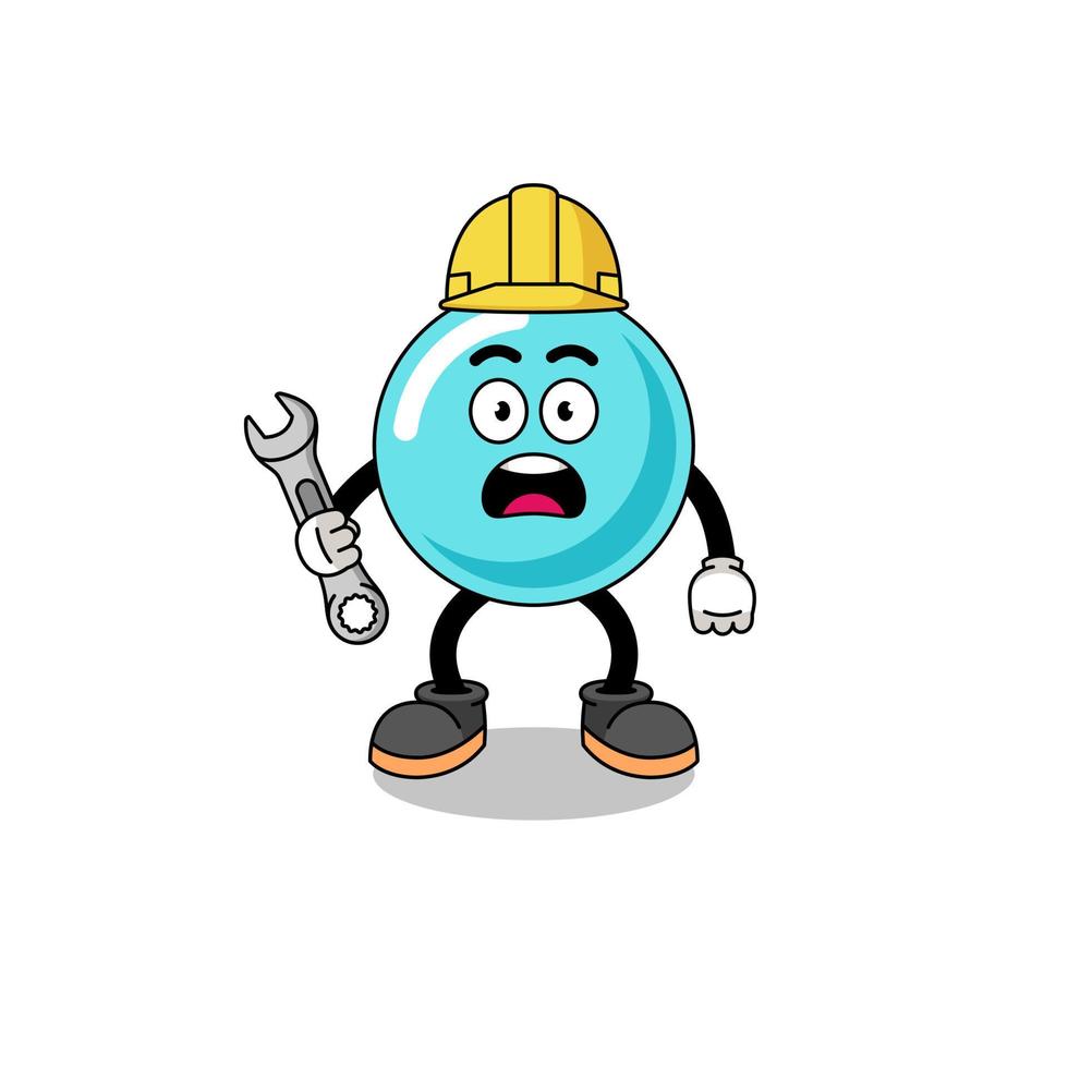 Character Illustration of bubble with 404 error vector