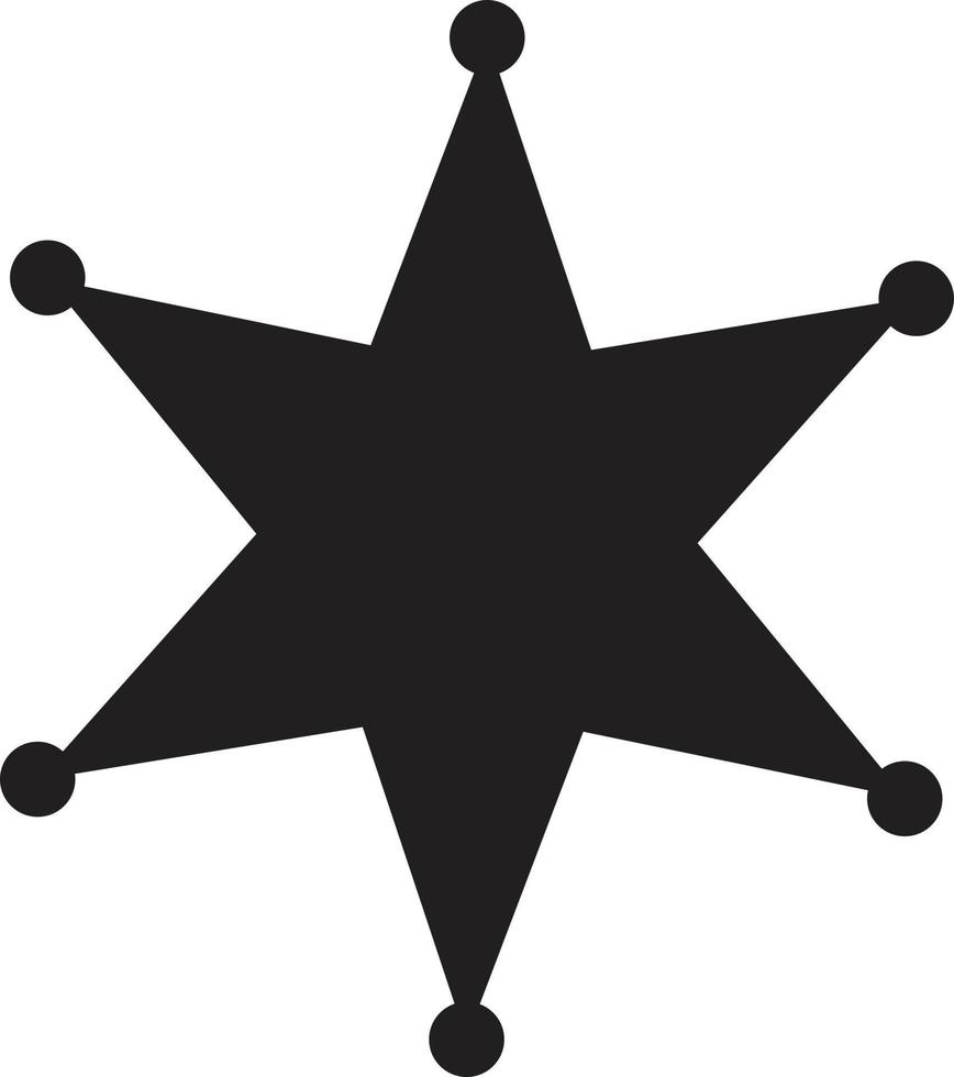 icono de la estrella del sheriff sobre fondo blanco. estilo plano.icono de estrella del sheriff para el diseño de su sitio web, logotipo, aplicación, interfaz de usuario. símbolo de la estrella del sheriff. signo de estrella de sheriff negro. vector