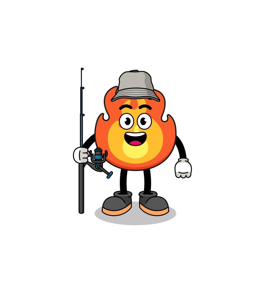 Mascot Illustration of fire fisherman vector