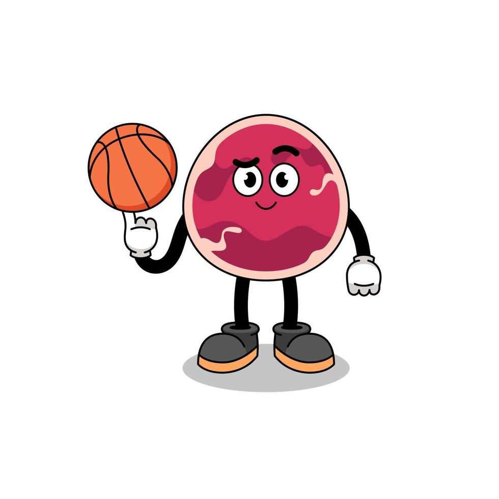 meat illustration as a basketball player vector