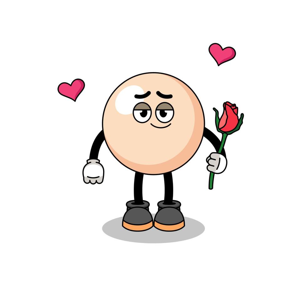 pearl mascot falling in love vector