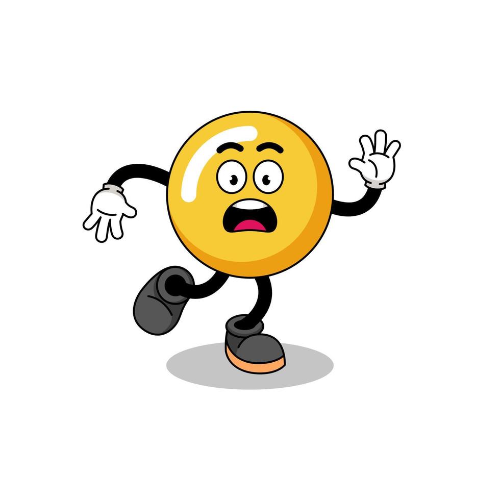 slipping egg yolk mascot illustration vector