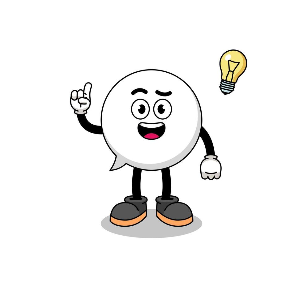 speech bubble cartoon with get an idea pose vector